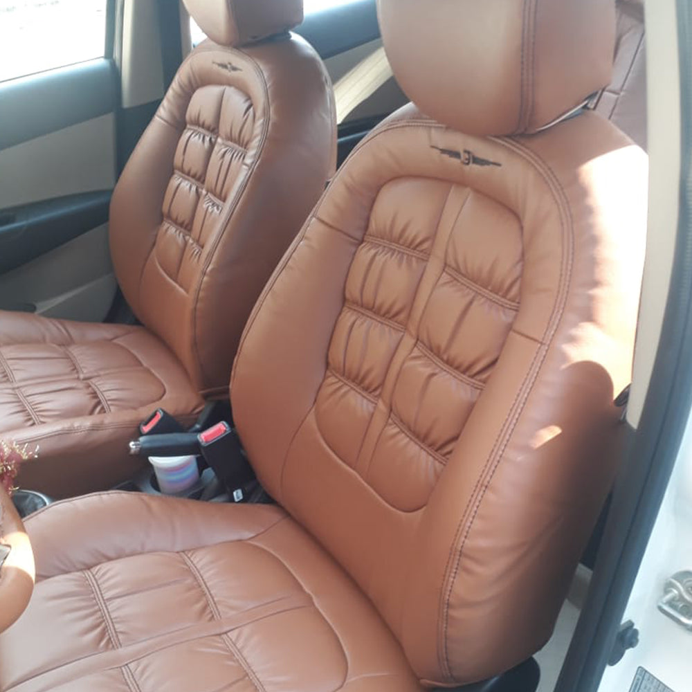 Nappa Grande Art Leather Car Seat Cover Tan For Maruti Brezza