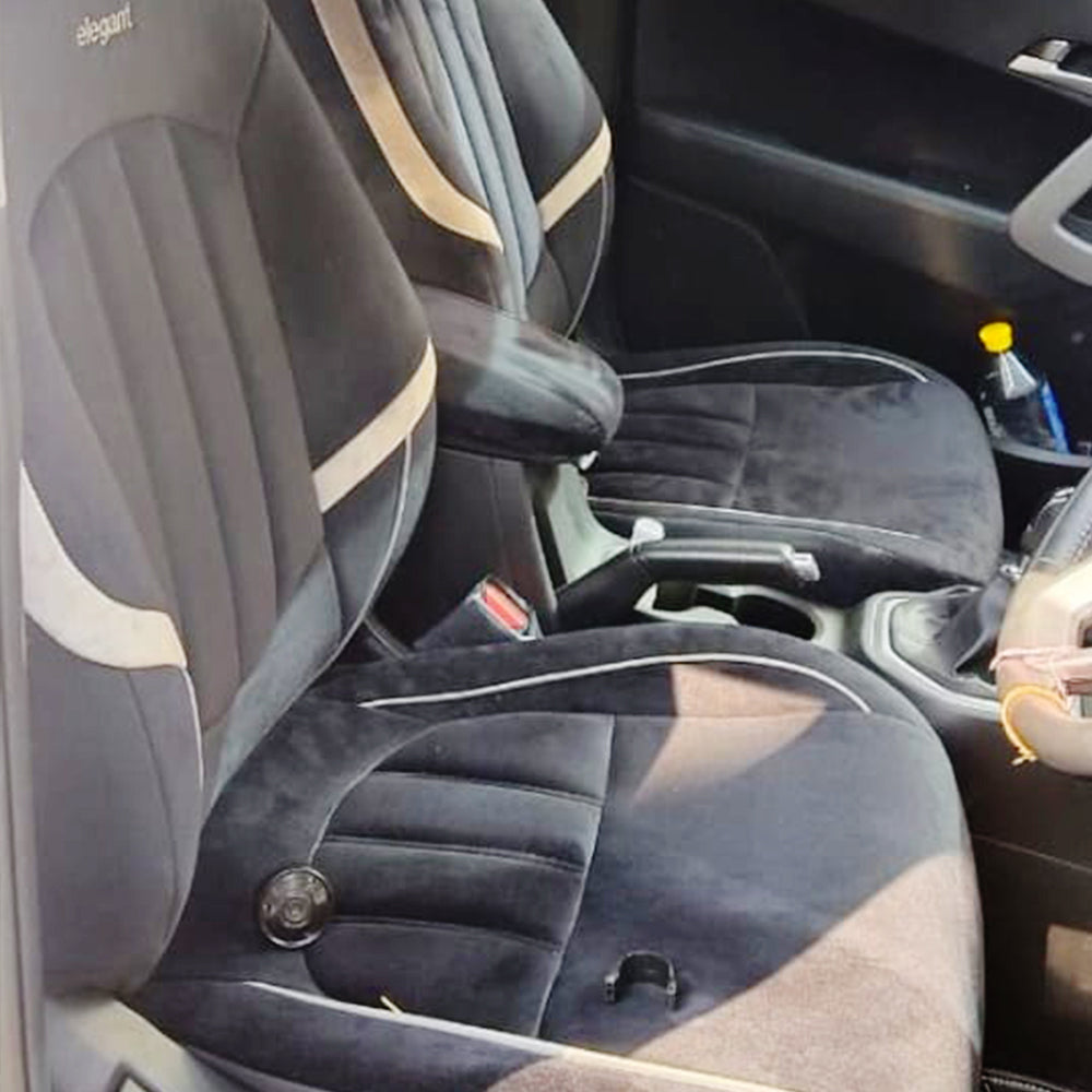King Bucket Fit Velvet Fabric Car Seat Cover For Maruti Brezza