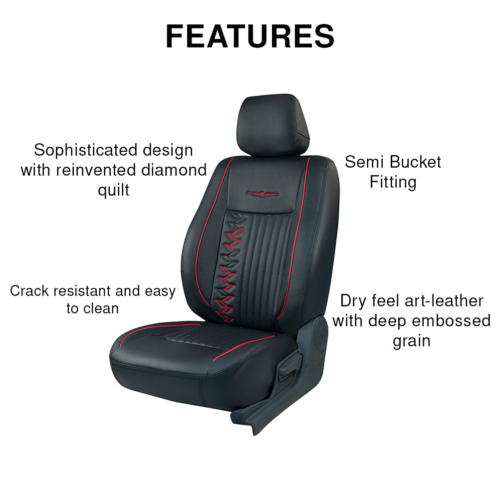 Vogue Knight Art Leather Car Seat Cover For Maruti Ignis