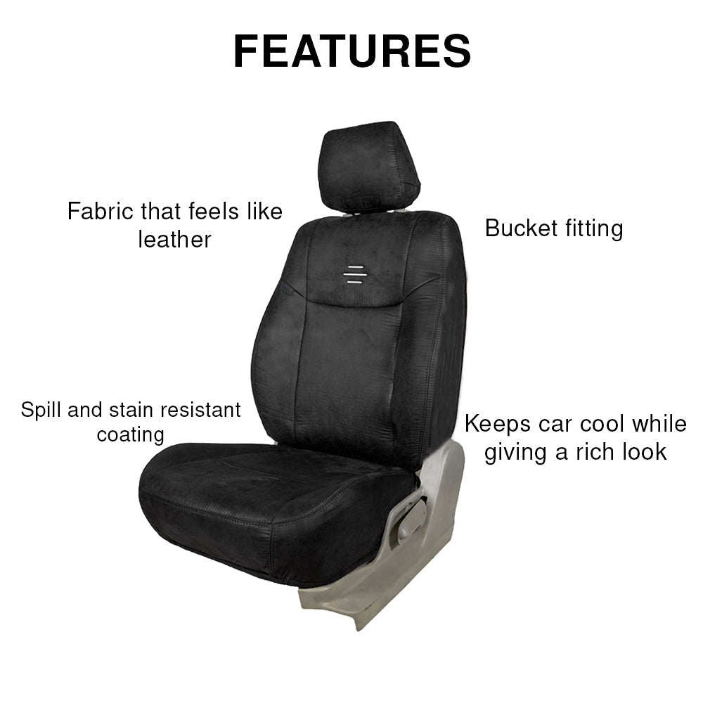 Nubuck Patina Leather Feel Fabric Car Seat Cover For Renault Kiger