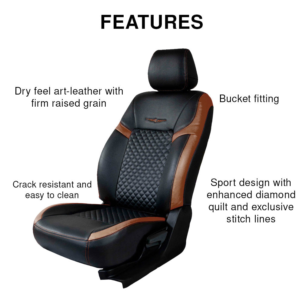 Star Bucket Fit Art Leather Car Seat Cover For Maruti Grand Vitara