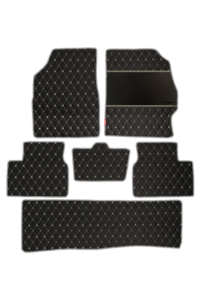 Luxury Leatherette Car Floor Mat Black and White For Mahindra XUV500