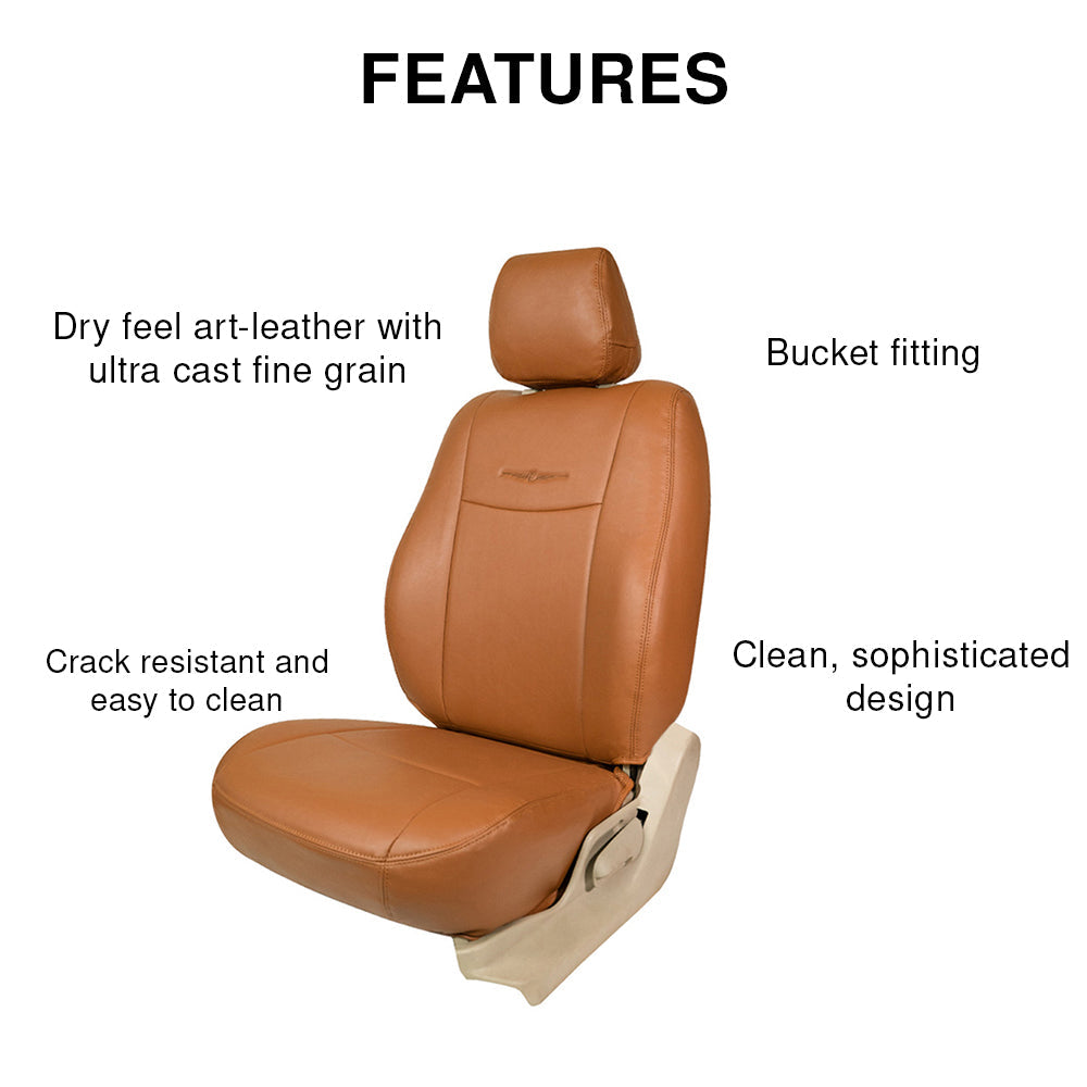 Nappa Uno Art Leather Car Seat Cover Tan For Mahindra Scorpio