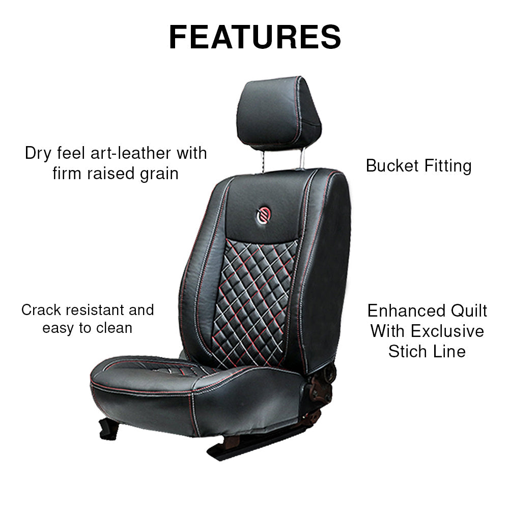Venti 3 Perforated Art Leather Car Seat Cover For Maruti Fronx